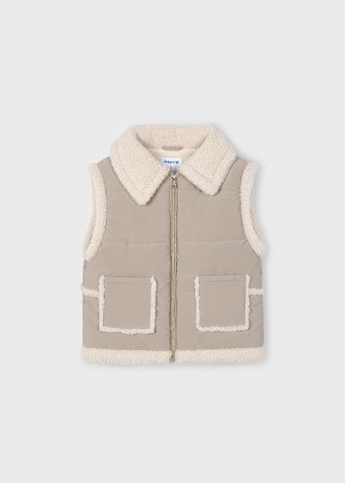 Gilet Contrasti Teddy Topo