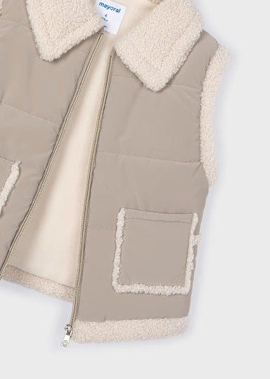 Gilet Contrasti Teddy Topo