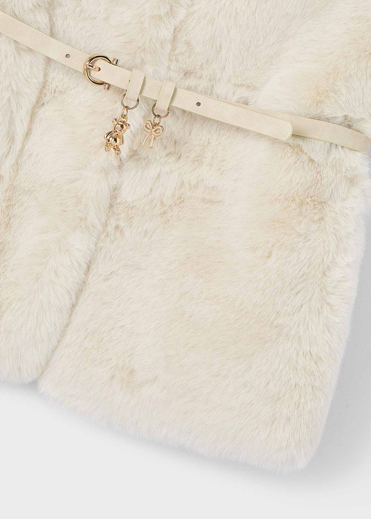 Gilet Pellicciotto Con Cintur Sabbia