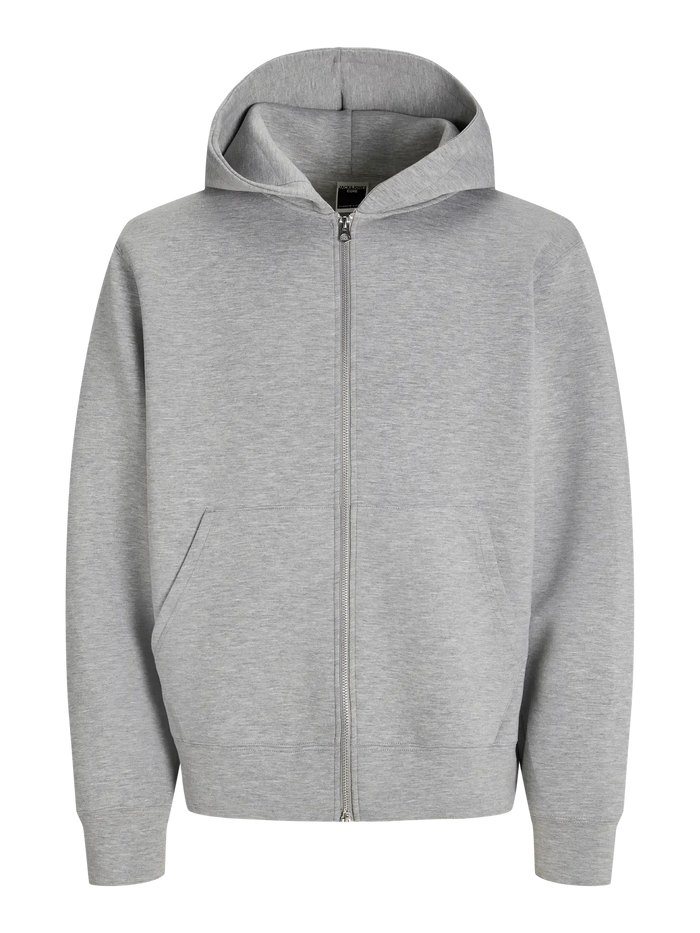 Felpa zip White Melange