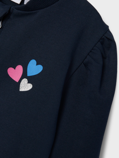 Felpa Zip Blu con cuoricini