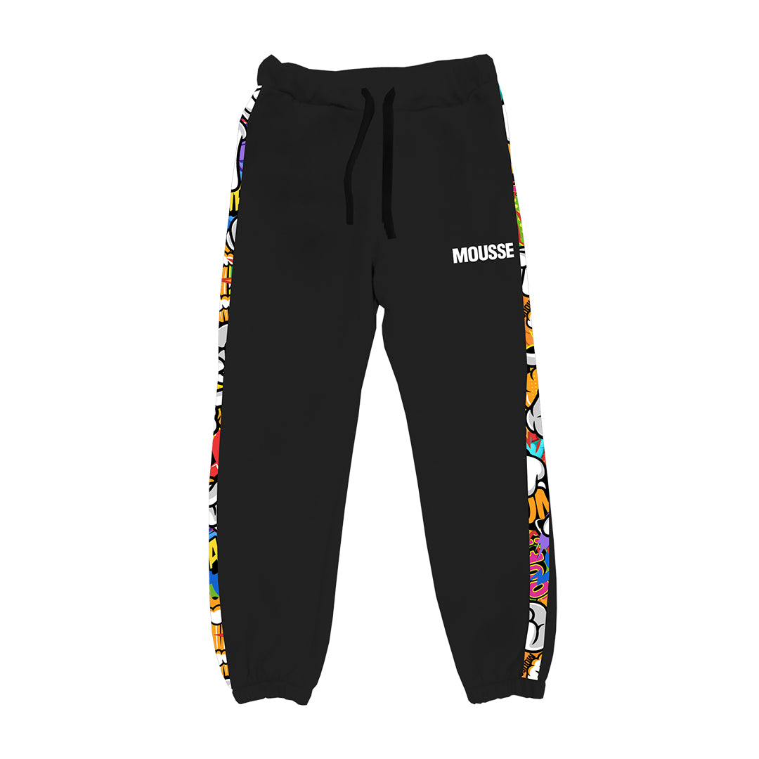 Pantalone Black Banda Grafica