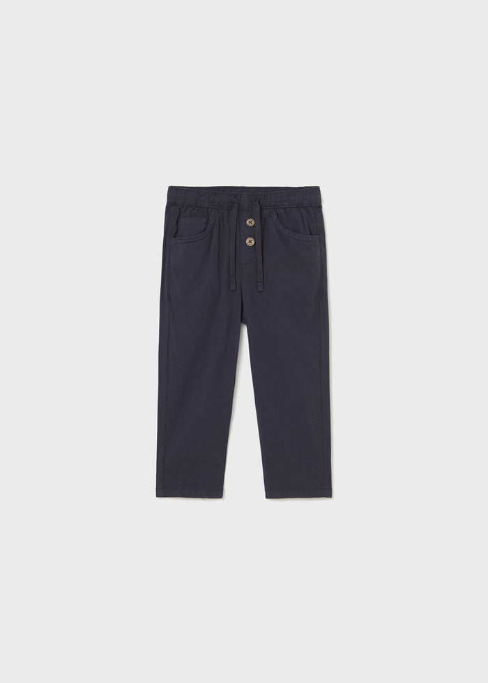 Pantalone Popeline Elastan Marino