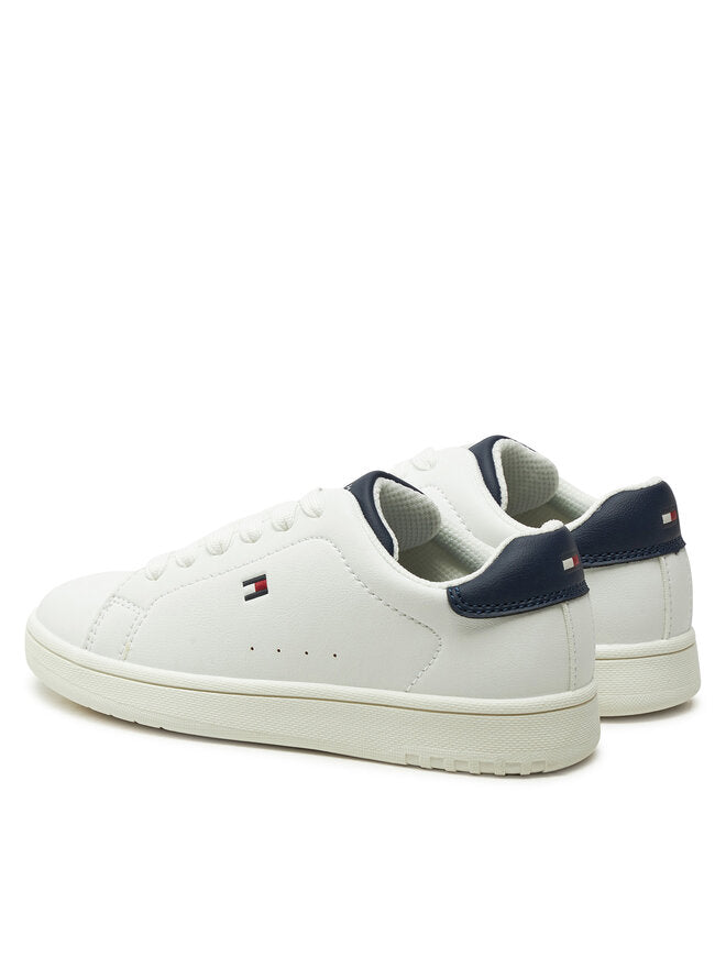 Sneaker Bassa Allacciata Bianco Blu