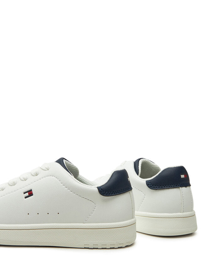 Sneaker Bassa Allacciata Bianco Blu