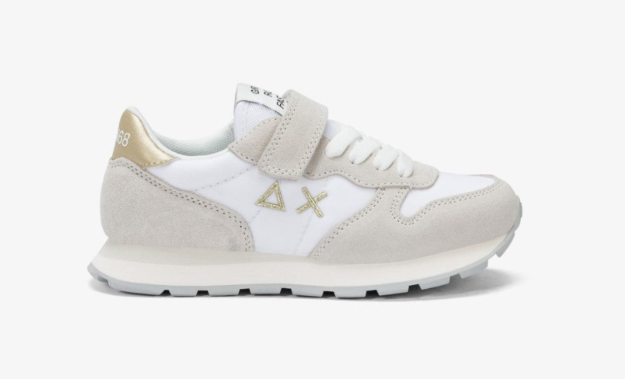 Sneaker Girl Ally Gold Silver Kid Bianco