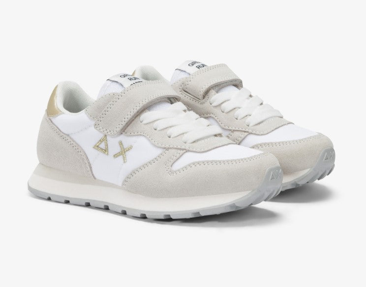 Sneaker Girl Ally Gold Silver Kid Bianco