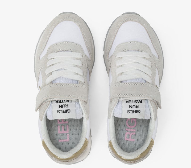Sneaker Girl Ally Gold Silver Kid Bianco