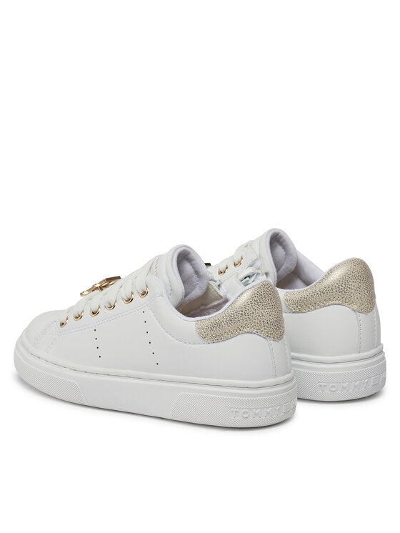 Sneakers Bassa Allacciata Bianco/Plato