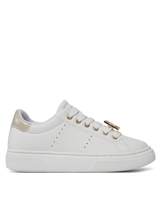 Sneakers Bassa Allacciata Bianco/Plato