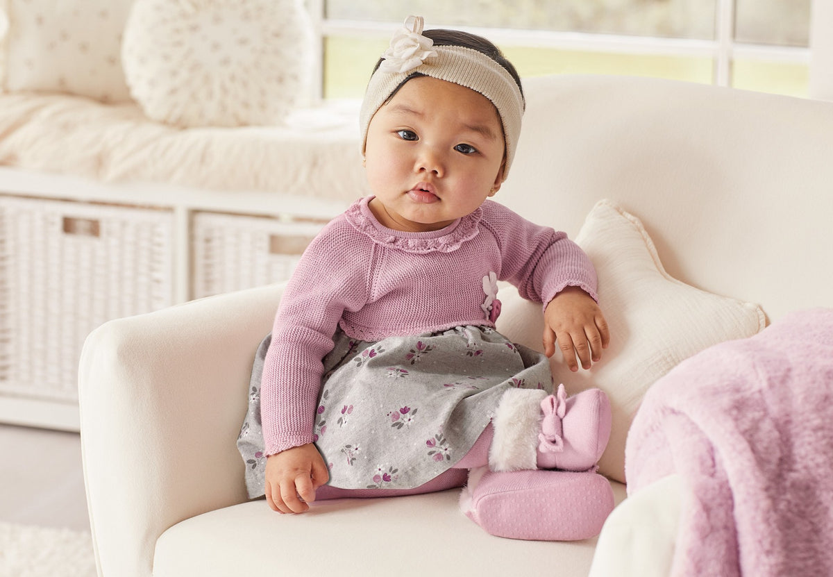 Vestito Combinato Tricot Violet