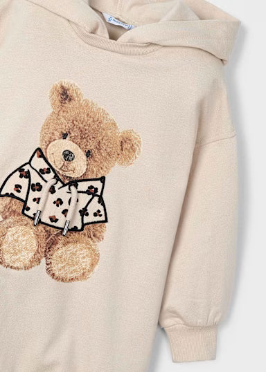 Vestito Felpa Cappuccio Sabbia