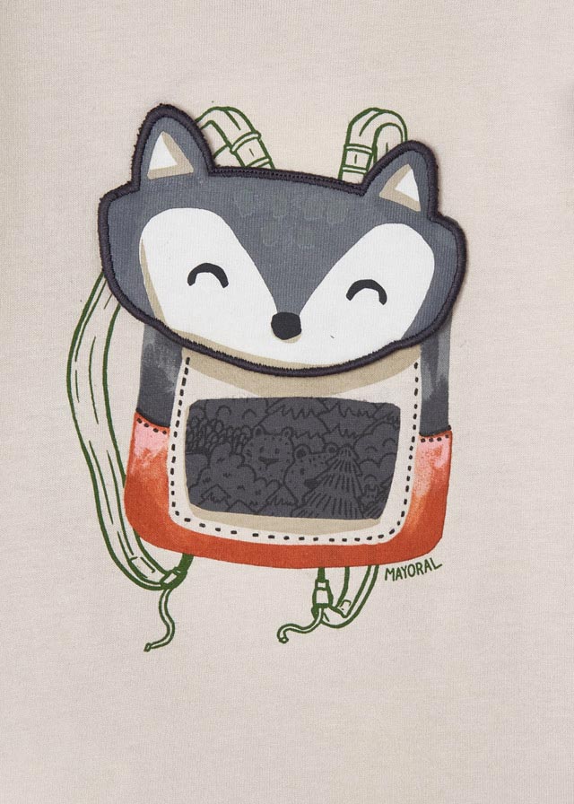 Maglietta Manica Lunga Play Zaino Beige