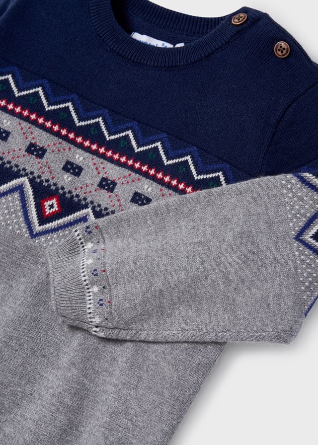 Maglioncino Jacquard Grigio