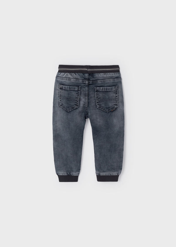 Pantalone Jogger Soft Denim Grigio