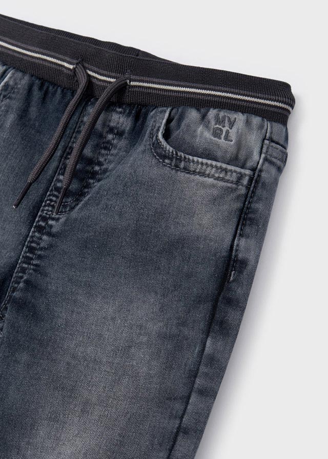 Pantalone Jogger Soft Denim Grigio