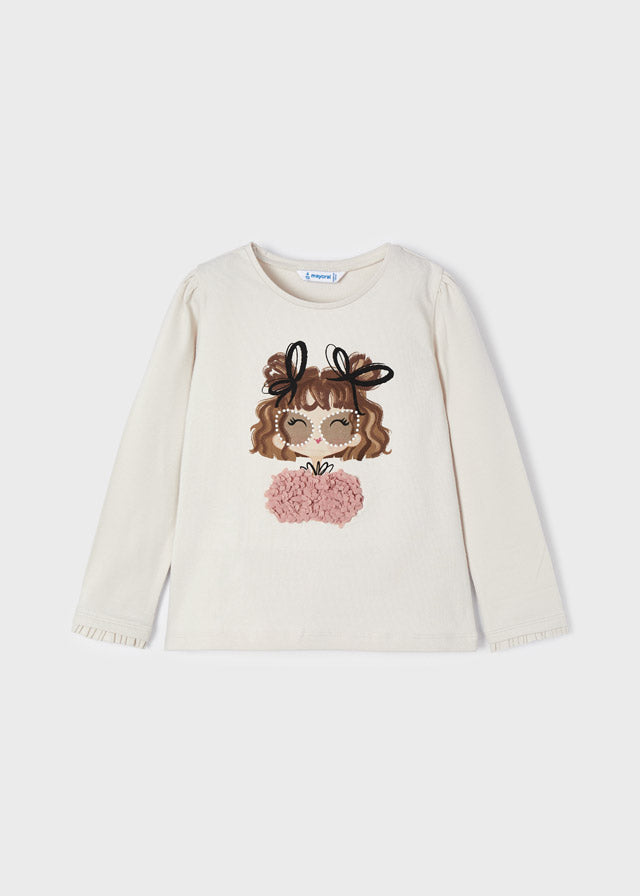 Shirt Manica Lunga Con Bimba Rosa
