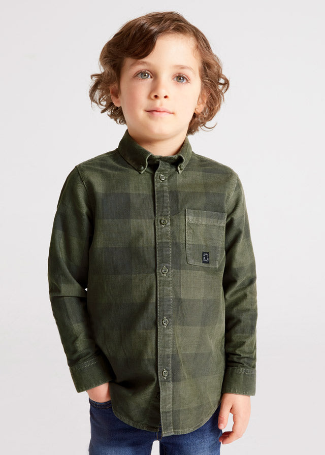 Camicia Manica Lunga Quadri Verde
