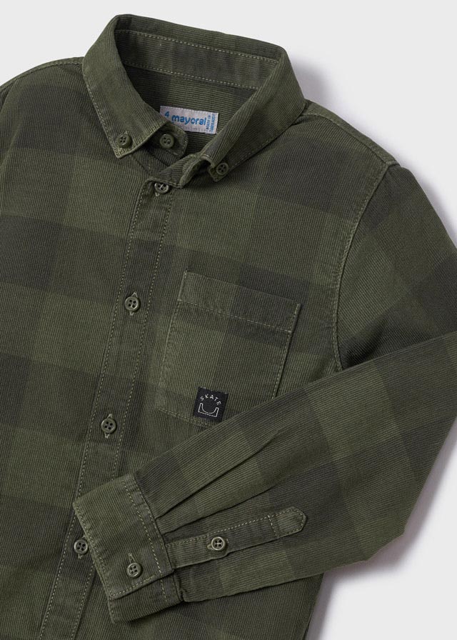 Camicia Manica Lunga Quadri Verde