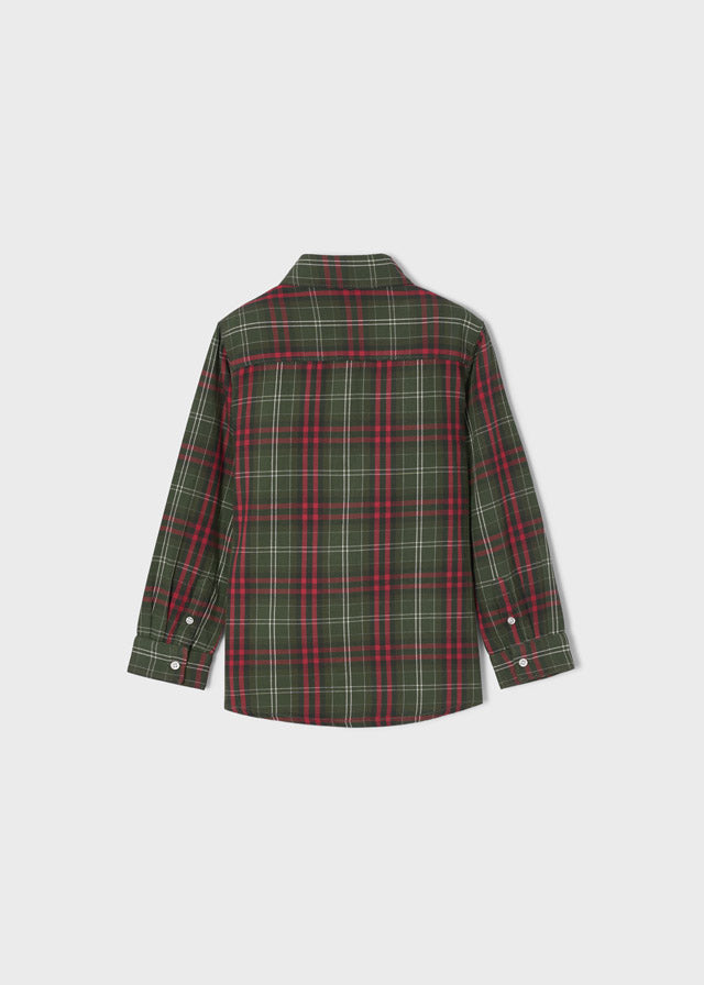 Camicia Manica Lunga Quadri Blu