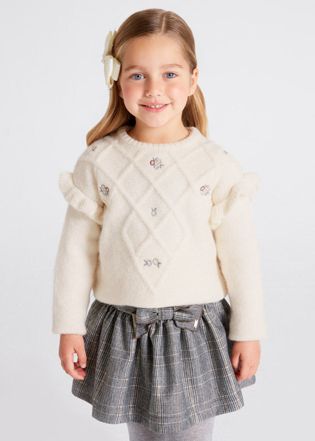 Maglioncino Jersey Ricamato Beige