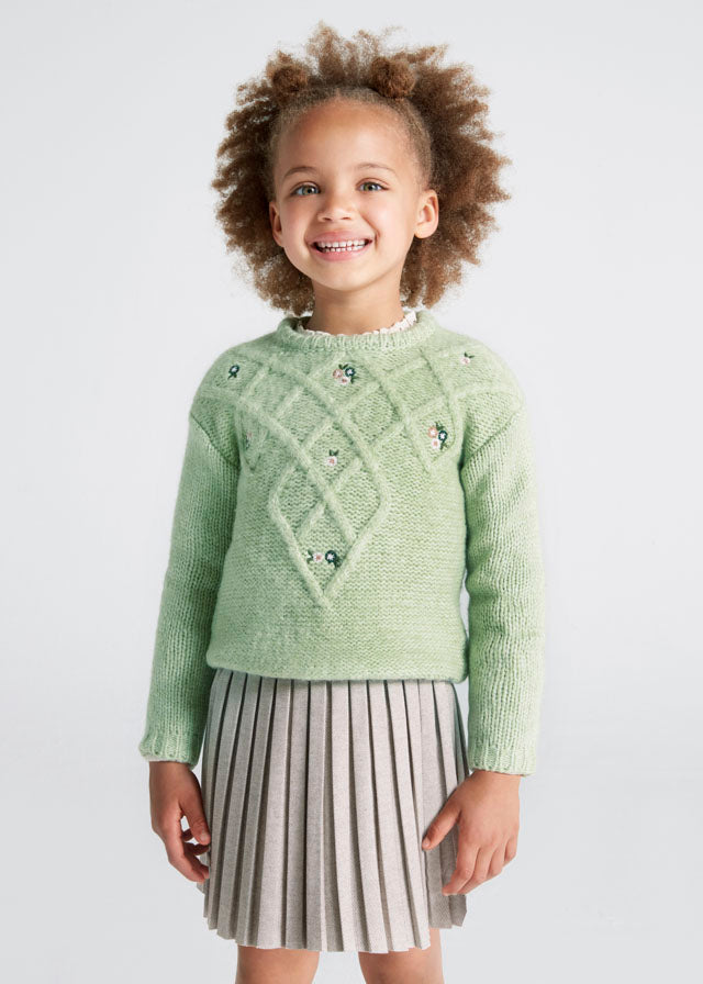 Maglioncino Jersey Ricamato Verde