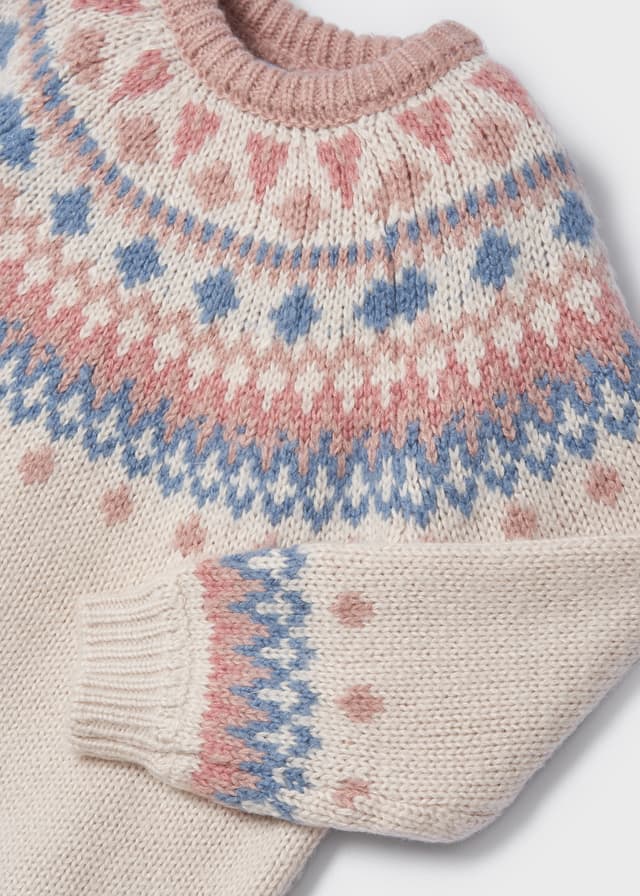 Maglioncino Jersey Jacquard Beige