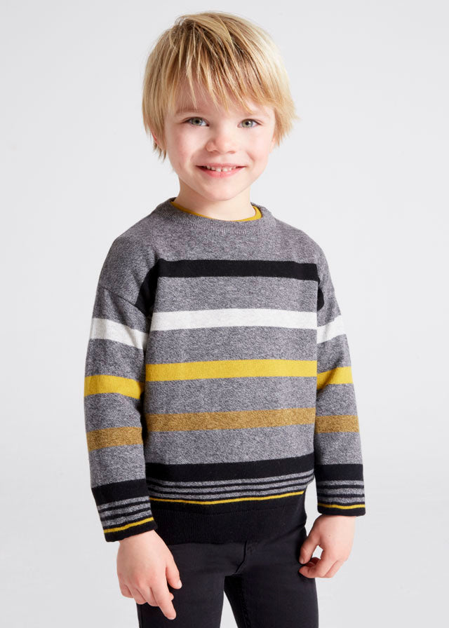Maglioncino Jersey Righe Grigio