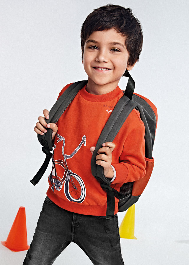 Felpa Con Bicicletta Rossa