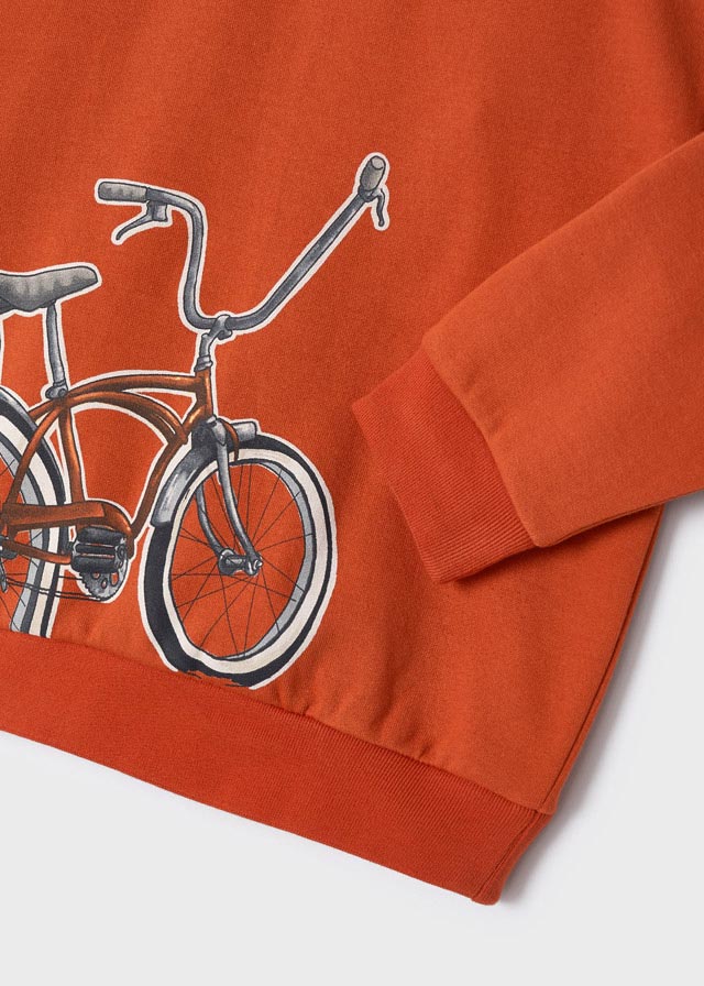 Felpa Con Bicicletta Rossa
