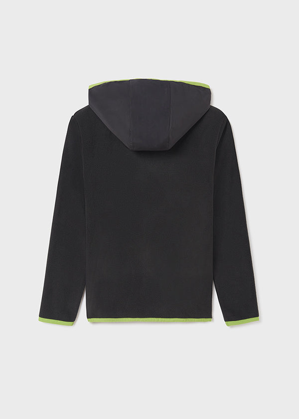 Felpa Pile Grigia Con Contrasti Lime