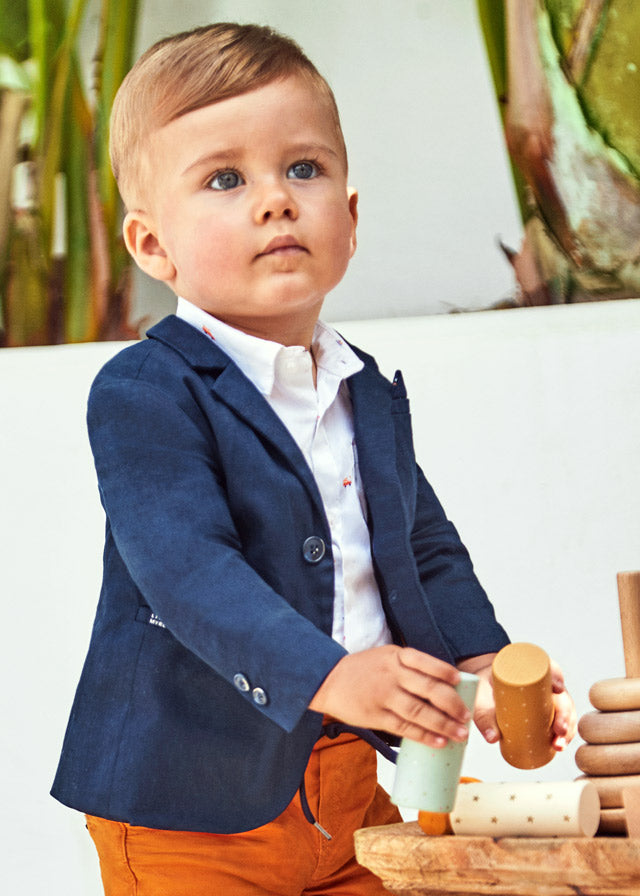 Giacca Elegante in Lino Blu