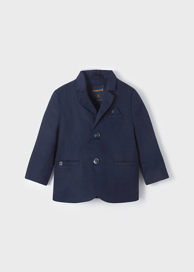 Giacca Elegante in Lino Blu