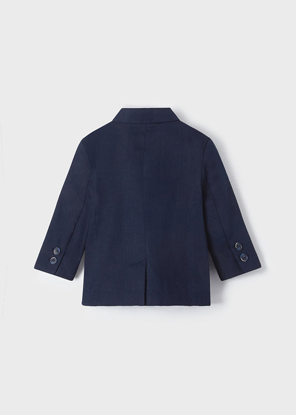 Giacca Elegante in Lino Blu