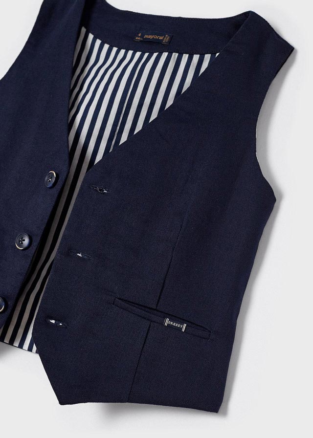 Gilet Lino Tailoring Blu