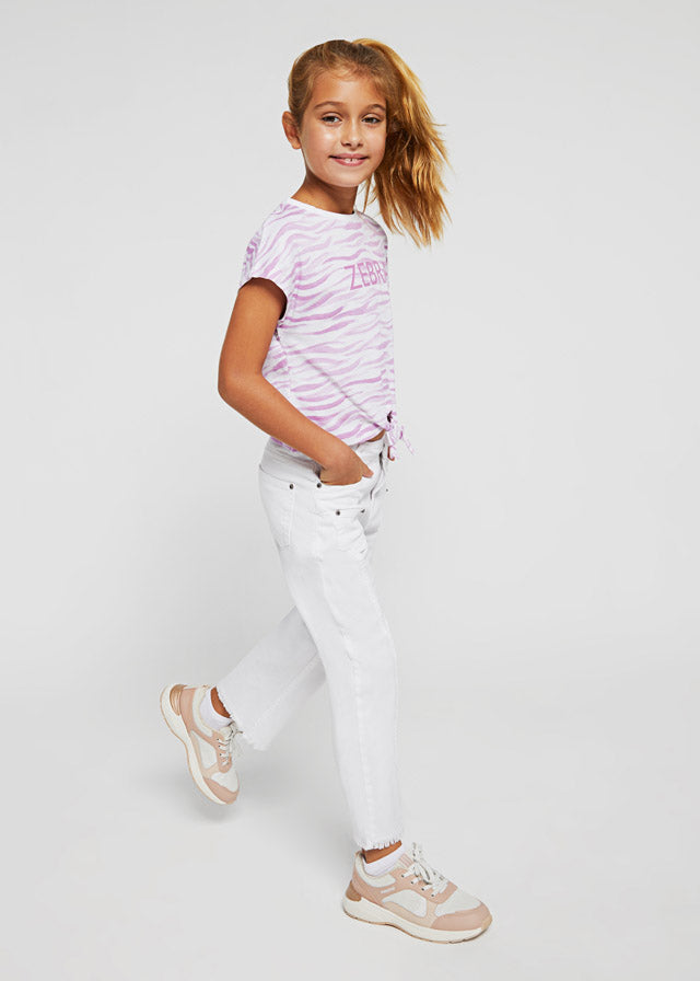 Pantalone Bianco Cropped Twill Girl