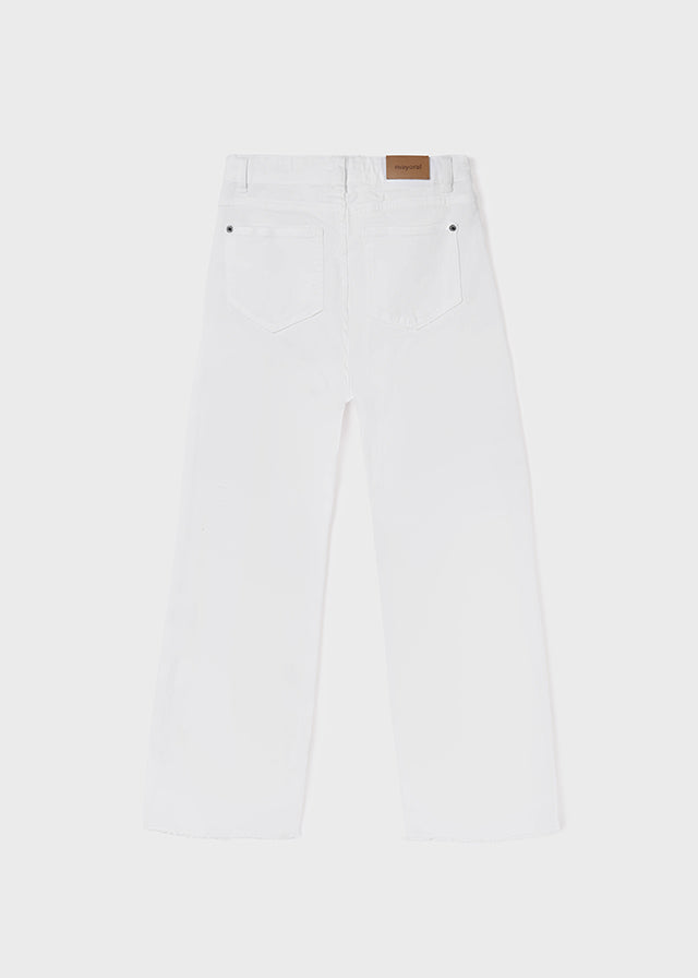 Pantalone Bianco Cropped Twill Girl
