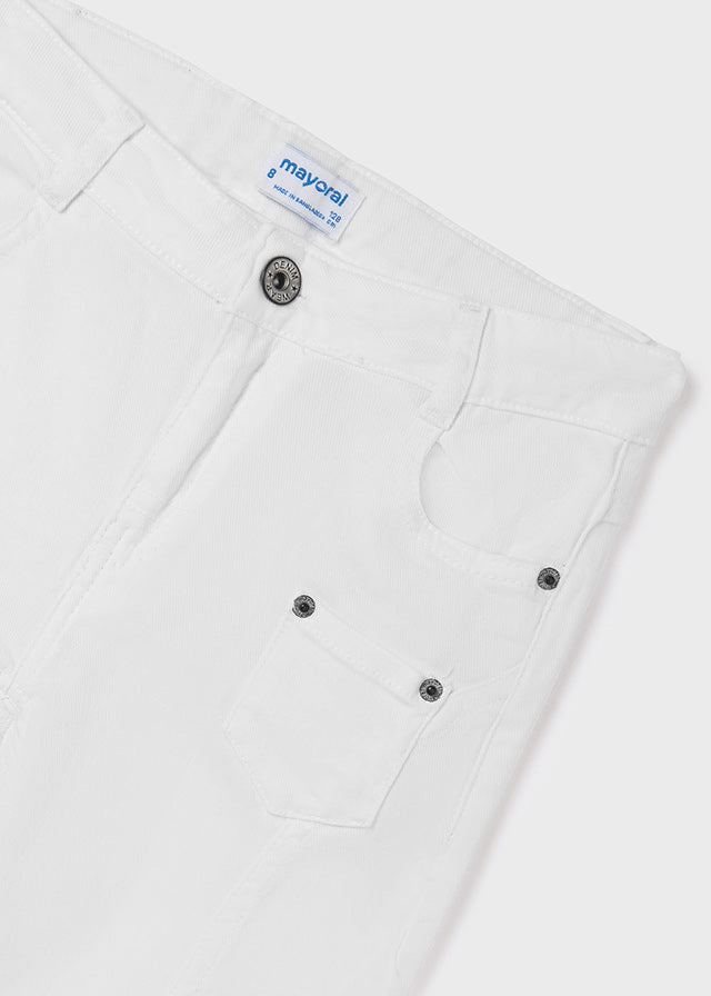 Pantalone Bianco Cropped Twill Girl
