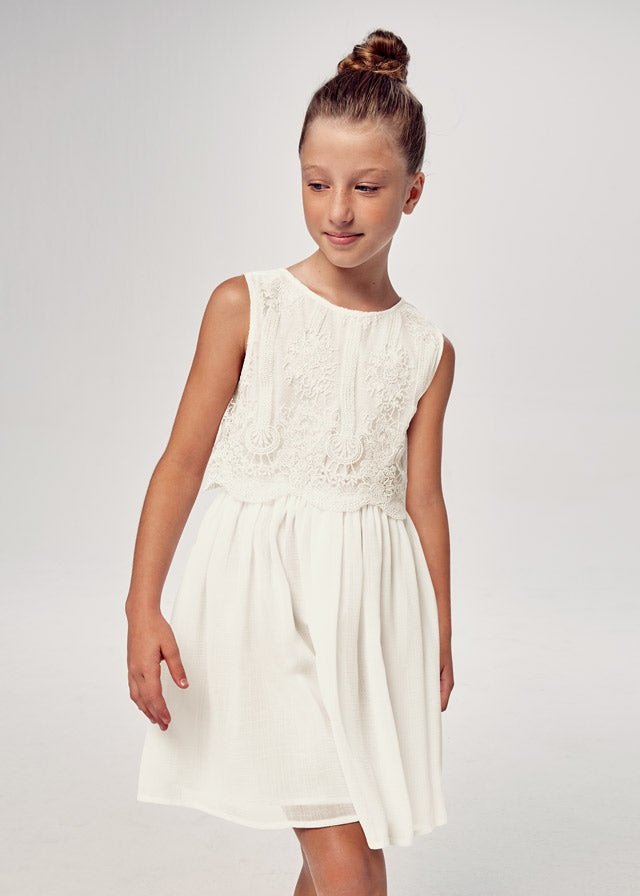 Vestito Bianco Elegante Bambula