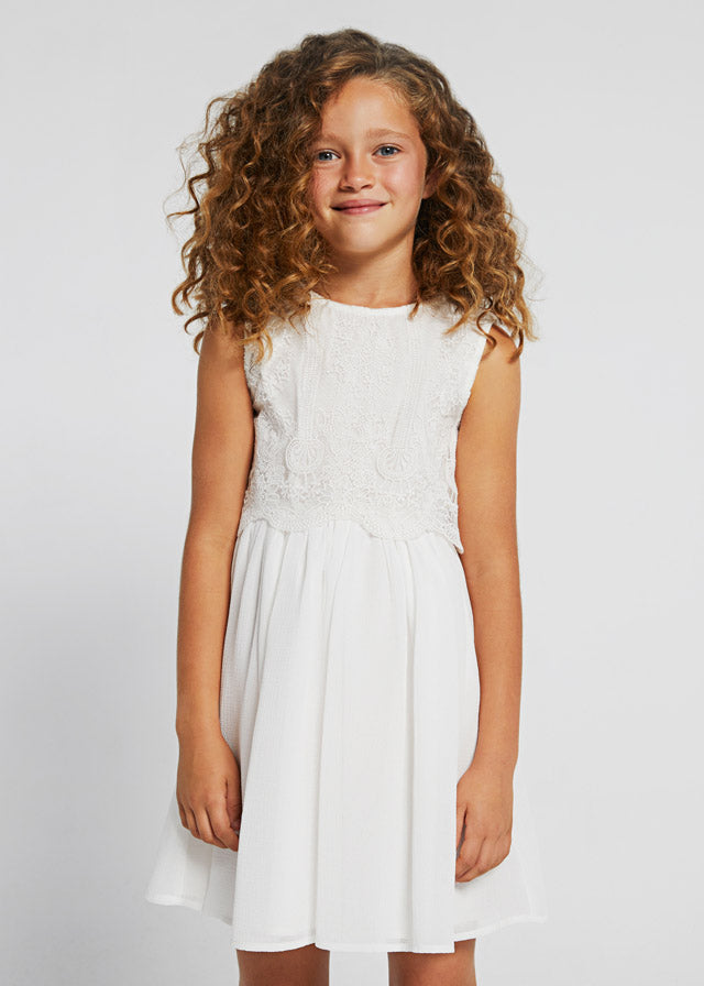 Vestito Bianco Elegante Bambula