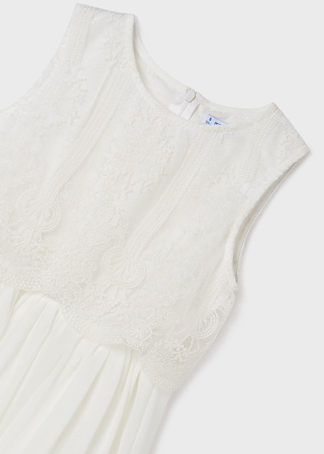 Vestito Bianco Elegante Bambula