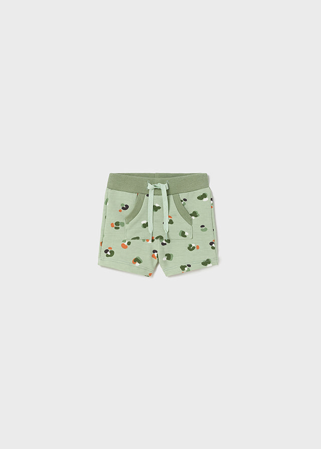 Pantalone Corto Felpa Stampa Verde chia