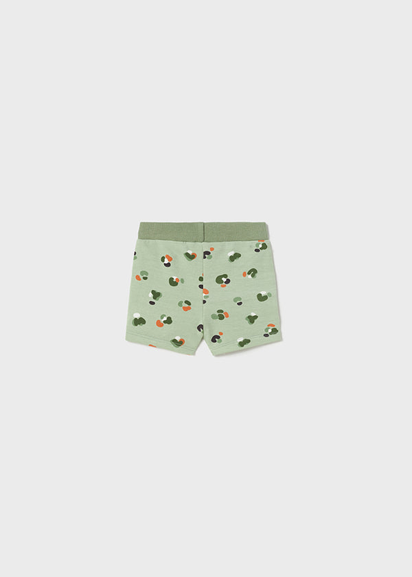 Pantalone Corto Felpa Stampa Verde chia