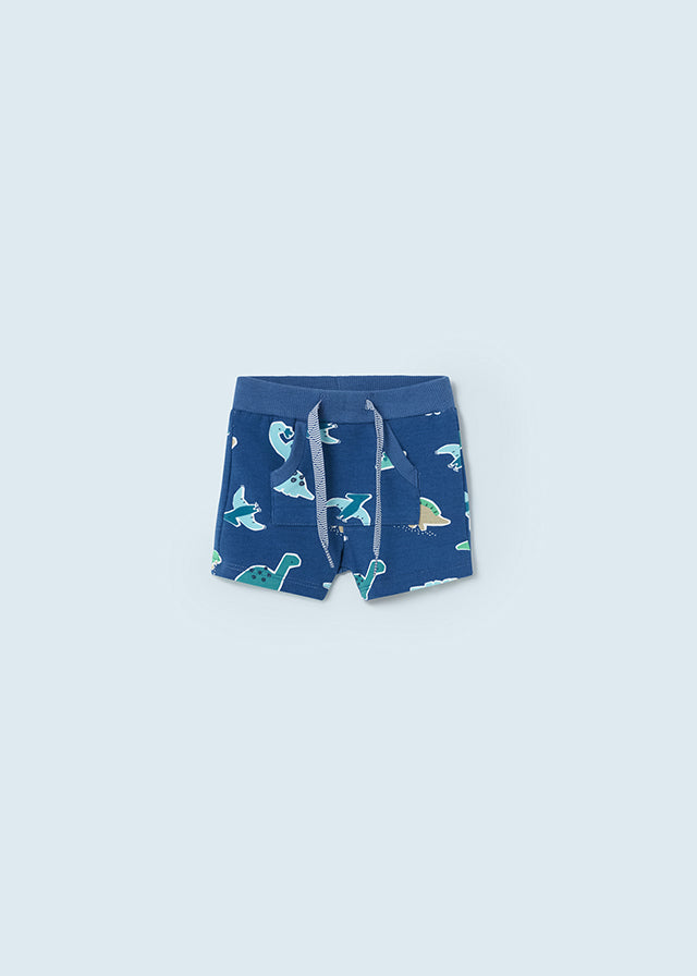 Pantalone Corto Felpa Stampa Oceano