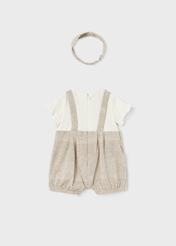 Tutina Salopette Corta Fascia Beige