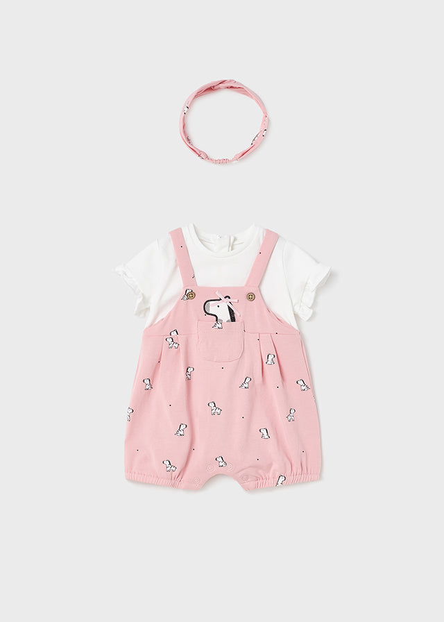 Tutina Salopette Corta Fascia rosa cipri