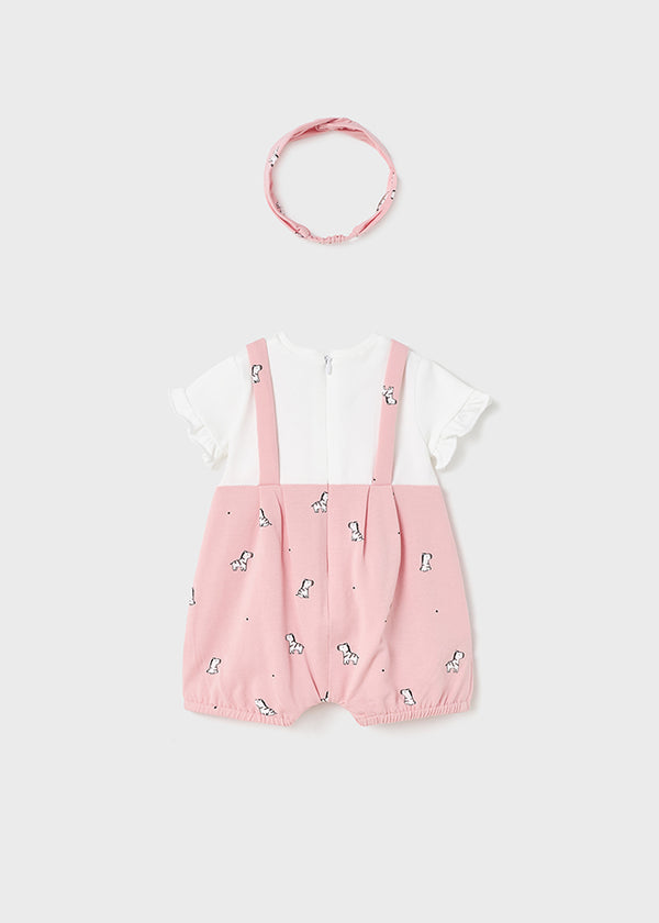 Tutina Salopette Corta Fascia rosa cipri