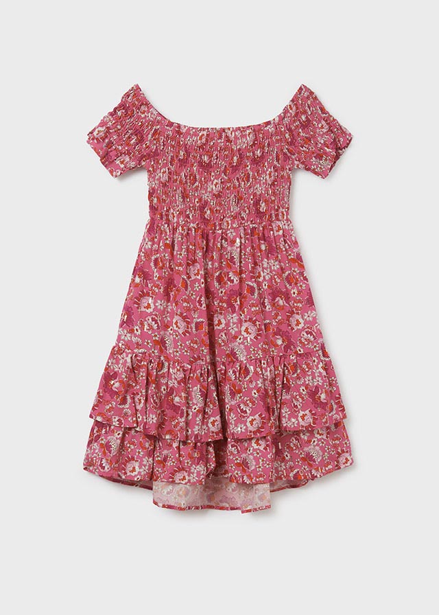 Vestito Nido Di Ape Buganvilla