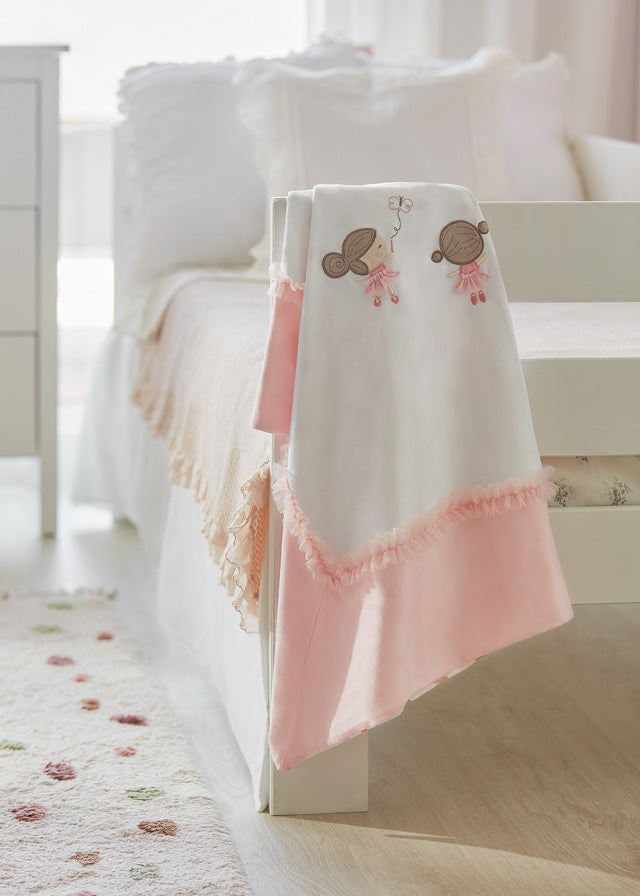 Copertina Ricamata Rosa Baby