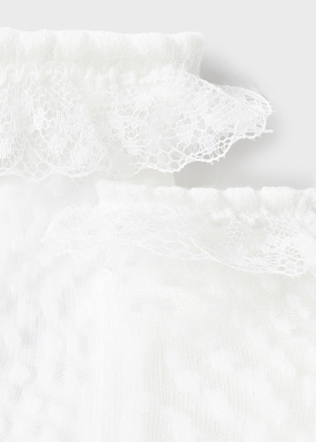 Calze Plumetis Bianco